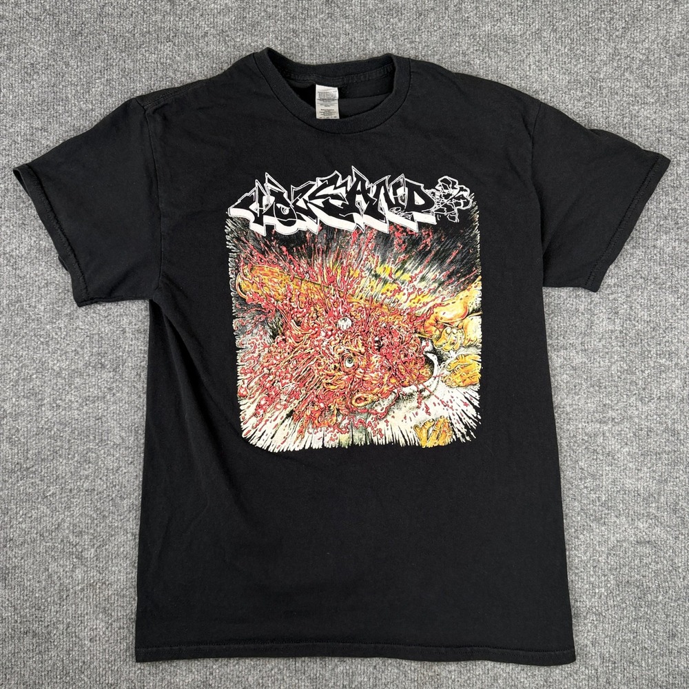 Volcano T Shirt Mens M Black Hardcore Band Ohio Beatdown Foghorn Daze